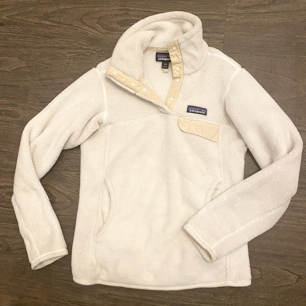 Patagonia Womens Re-Tool 1/4 Snap Fleece Pullover, Cream, xxs